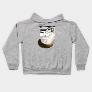 Warm Laptop Cat Kids Hoodie